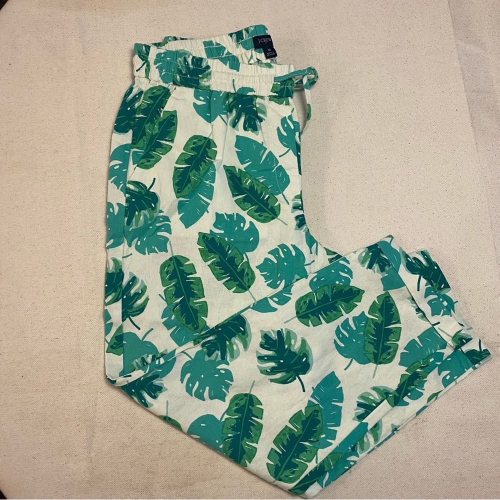 J. Crew Monstera Linen Crop Pants